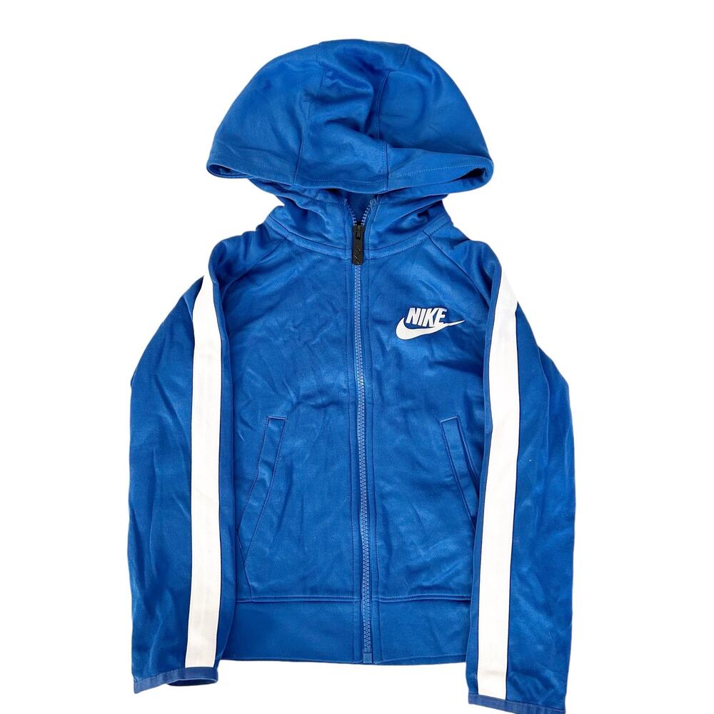 Nike Blue White Full Zip Hoodie Sz 5 Boys